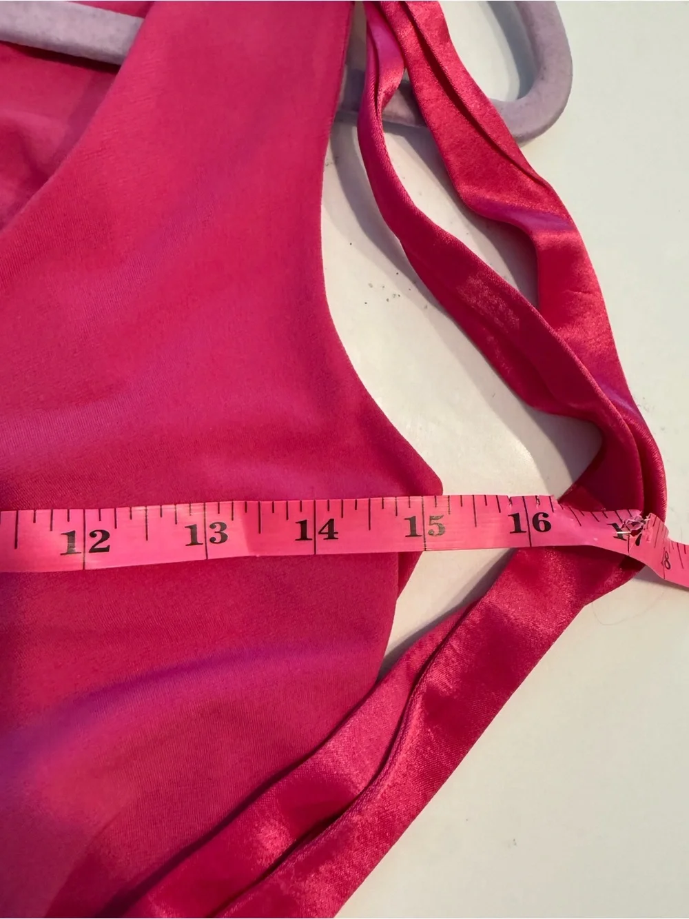 Frederick's of Hollywood Hot Pink Ruched Tie-Shoulder Mini Dress